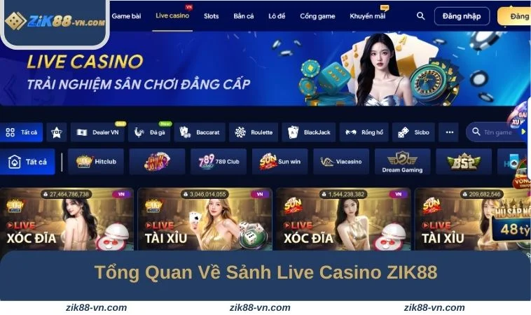 Live Casino ZIK88 thu hút người chơi nhờ vào những trò chơi hấp dẫn 